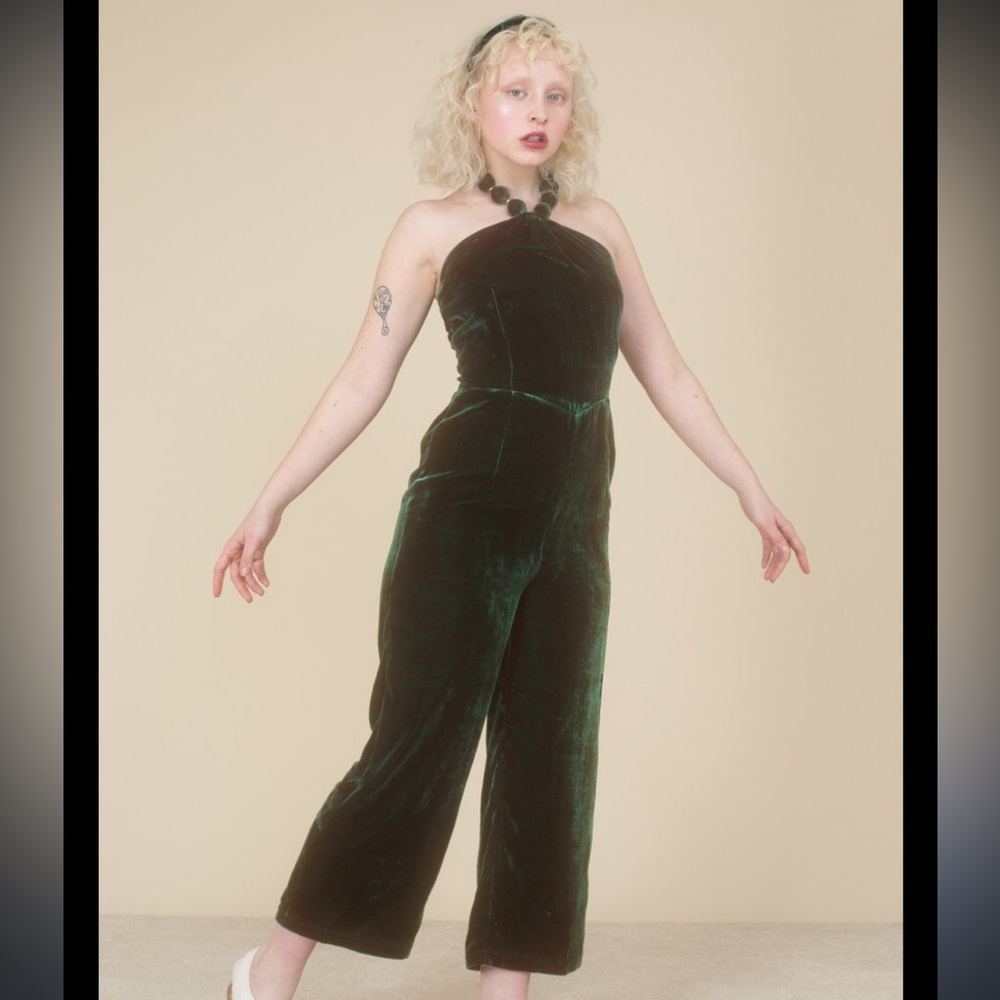 NWT Samantha pleet emerald green pendant jumpsuit 6